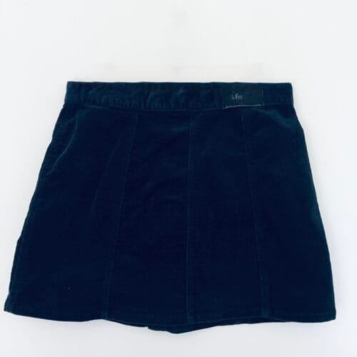 navy corduroy mini skirt, Afends button skirt, Australian streetwear, grunge mini skirt