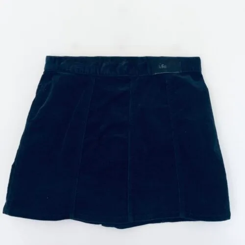 navy corduroy mini skirt, Afends button skirt, Australian streetwear, grunge mini skirt