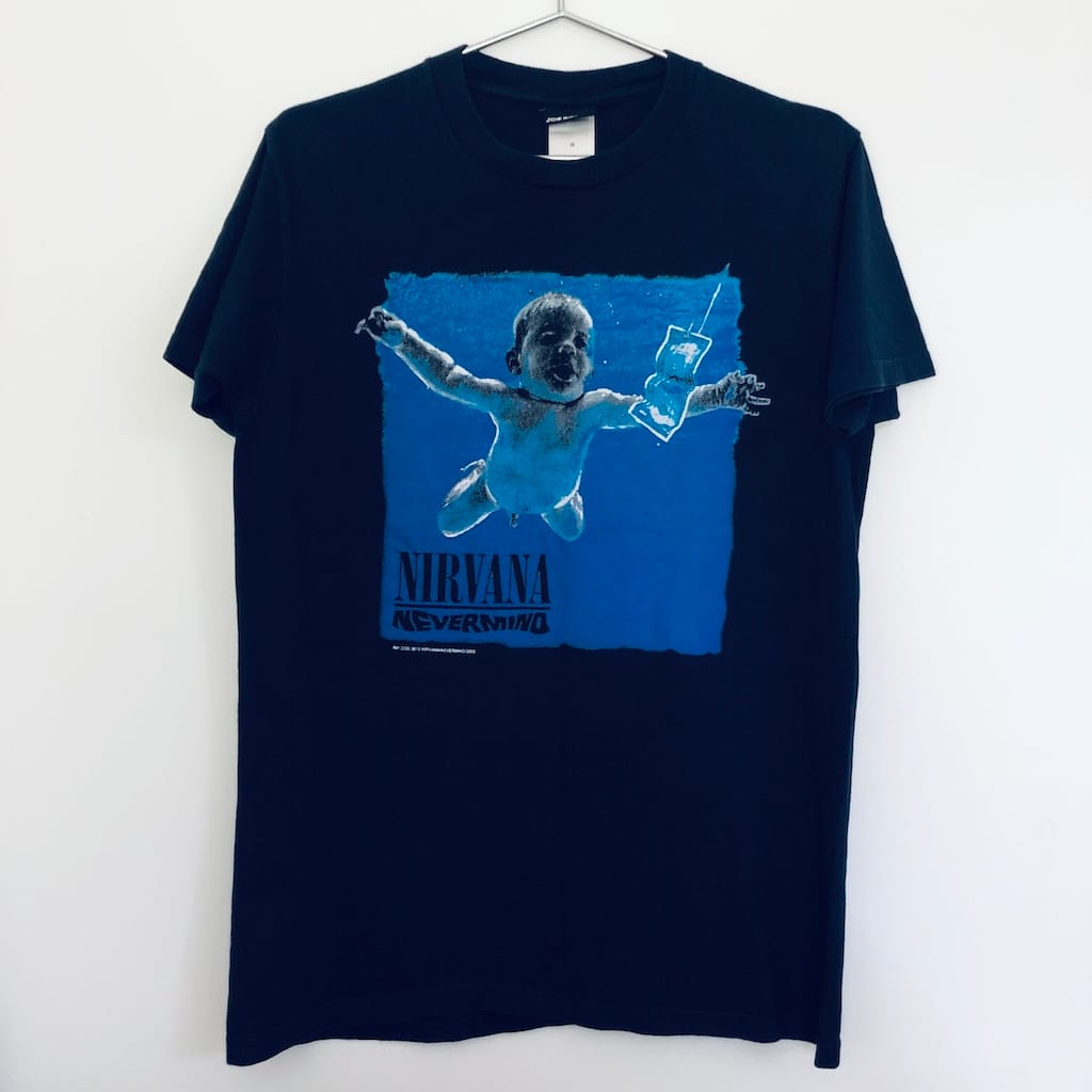 Front of Nirvana vintage T-shirt with Nevermind baby print