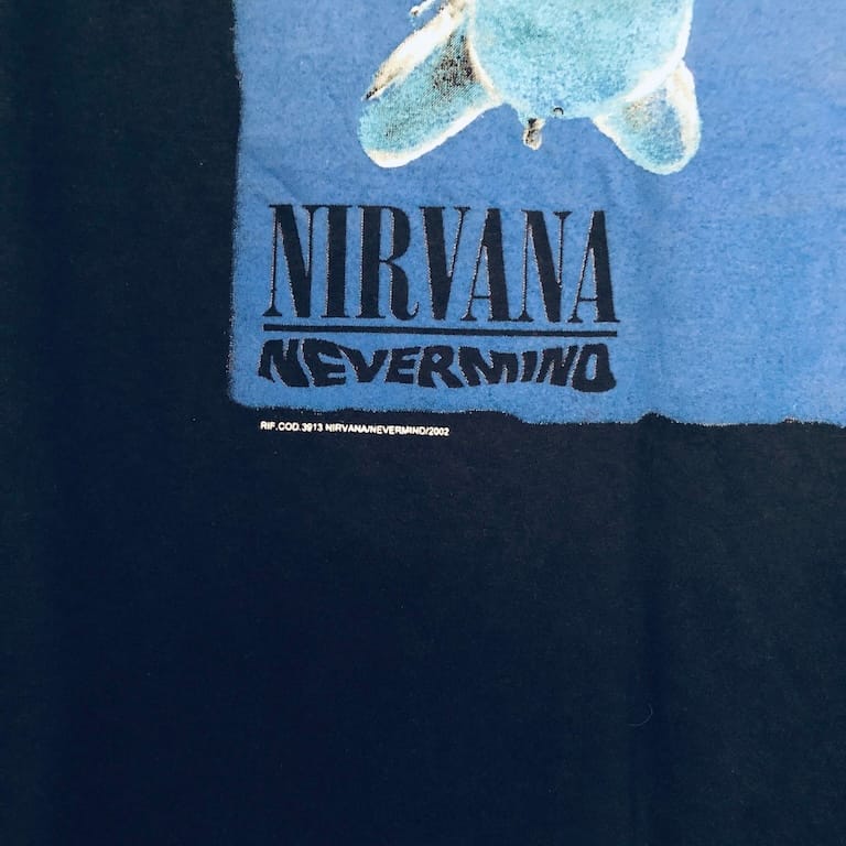 Front of Nirvana vintage T-shirt with Nevermind baby print