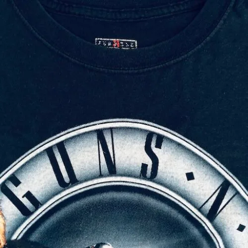 Jerzees Russell Corp tag on licensed GNR T-shirt