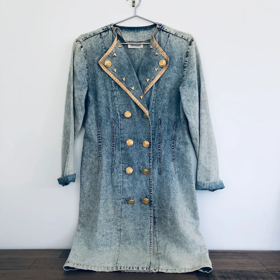 VINTAGE 80's denim button-up dress - Image 5