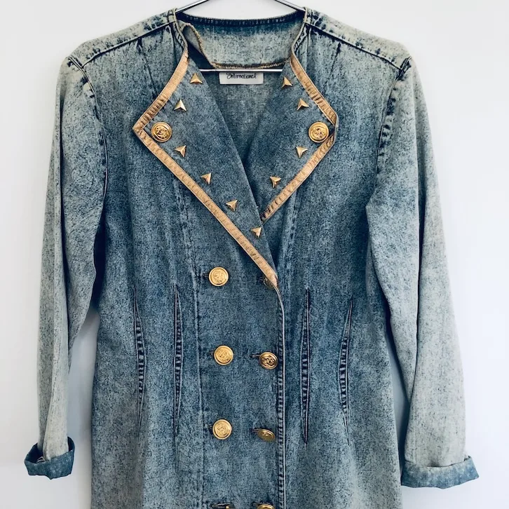 VINTAGE 80's denim button-up dress - Image 4