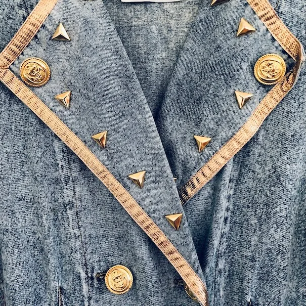 VINTAGE 80's denim button-up dress - Image 6