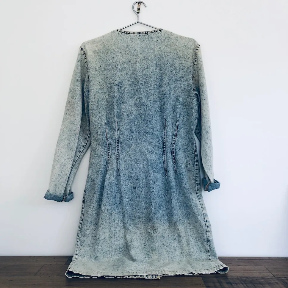 VINTAGE 80's denim button-up dress - Image 7