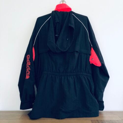 Adidas vintage rain jacket 1980s silver tag navy coral rare jacket