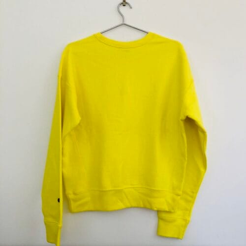 Champion Reverse Weave sweatshirt neon yellow chenille logo streetwear