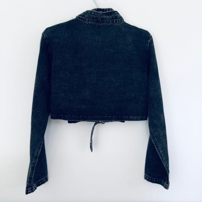 Y2K Corset Denim Jacket Cropped Lace Up Jacket