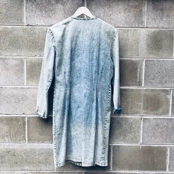 VINTAGE 80's denim button-up dress - Image 3