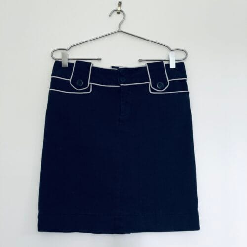 Alice McCall skirt, contrast piping mini, Australian designer fashion, black cotton blend skirt