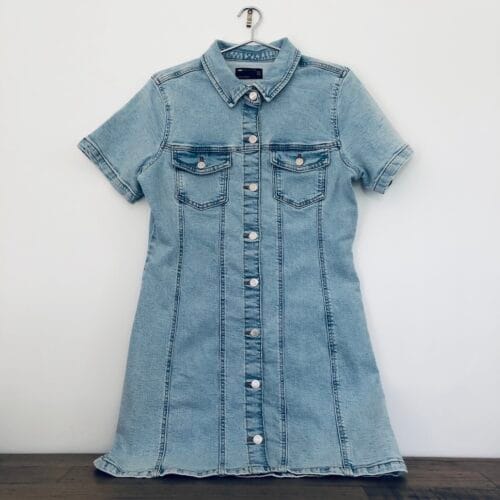 denim shirt dress, casual denim dress, structured button-up, ASOS vintage