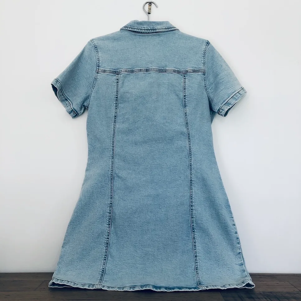 denim shirt dress, casual denim dress, structured button-up, ASOS vintage