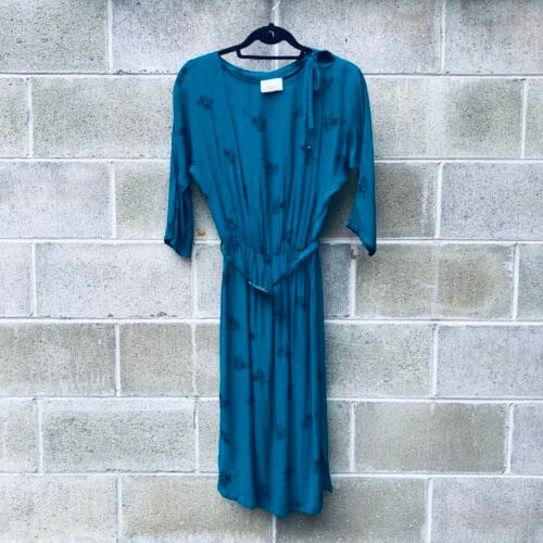 vintage floral dress, Chelsea Girl UK, boho vintage dress, teal spring dress