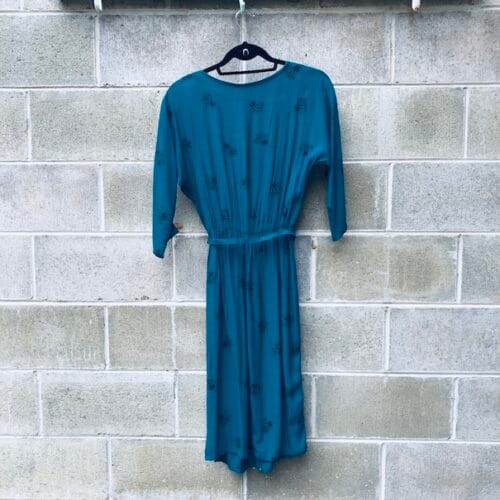 vintage floral dress, Chelsea Girl UK, boho vintage dress, teal spring dress