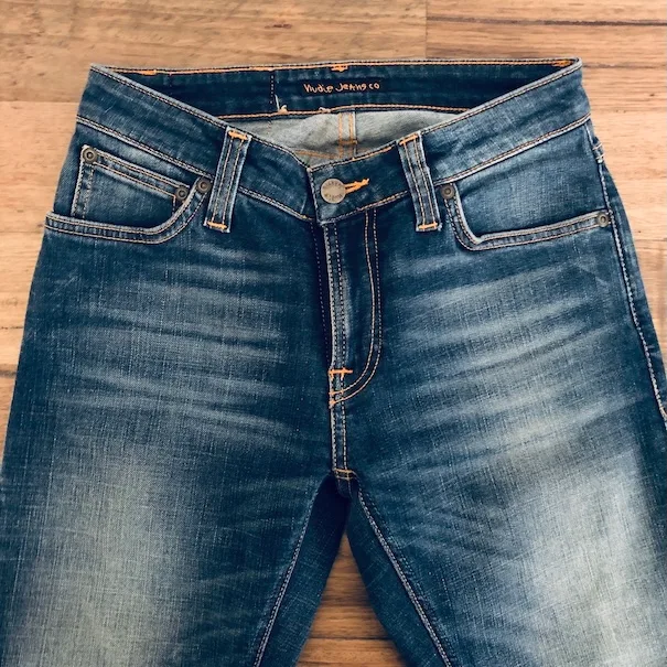 organic cotton jeans, Nudie Skinny Lin, sustainable denim, vintage denim women