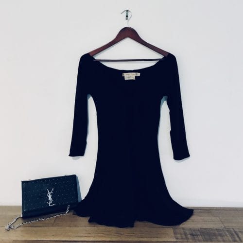 Wheels & Dollbaby vintage dress, Preloved Wheels & Dollbaby clothing, Collectible Wheels & Dollbaby piece, Vintage black tie-front dress, Rock ’n’ roll luxury fashion