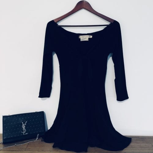 Wheels & Dollbaby vintage dress, Preloved Wheels & Dollbaby clothing, Collectible Wheels & Dollbaby piece, Vintage black tie-front dress, Rock ’n’ roll luxury fashion