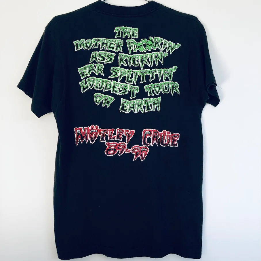 Authentic Mötley Crüe Dr. Feelgood 1989–90 tour tee back print