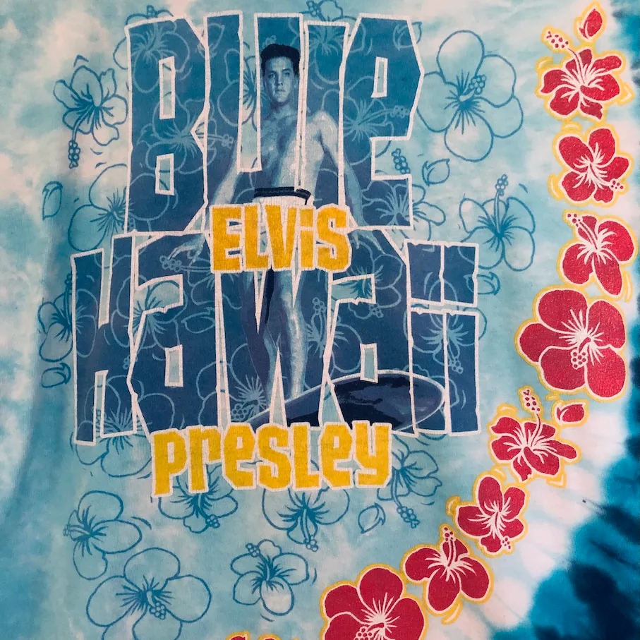 Elvis Presley Blue Hawaii T-shirt back tropical graphic