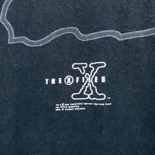 Authentic Stanley DeSantis X-Files 1996 vintage tee with lightning design