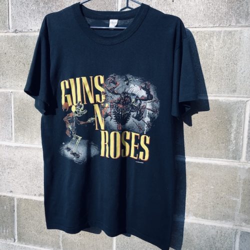 1987 Guns N Roses vintage tour T-shirt front graphic