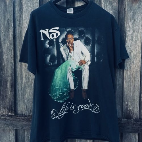 Front of original Nas Life Is Good 2013 Asia Tour T-shirt in size large